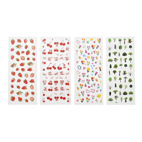 4-Pack Nail Stickers In Mixed Designs: Fruit, Floral &amp; Nature