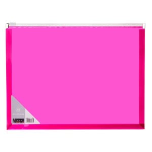 Meeco A4 Zip Lock Bag - Pink (Pack of 5)