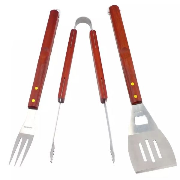 3 Pieces Barbecue Cutlery Tongs Set