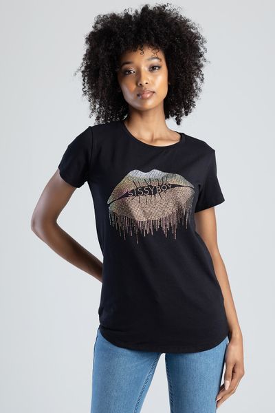 Sissy Boy - HalynaRegular Fit Colorful Lip Logo Top.