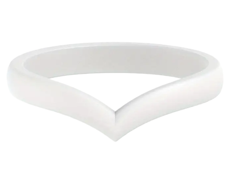 White Wishbone Shape Silicone Ring - Ladies