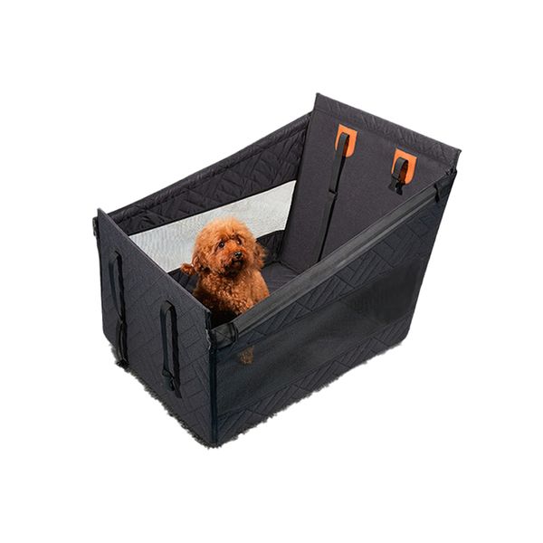 22x22in Waterproof Pet Car Seat Cover - Hard Bottom &amp; Mesh Basket
