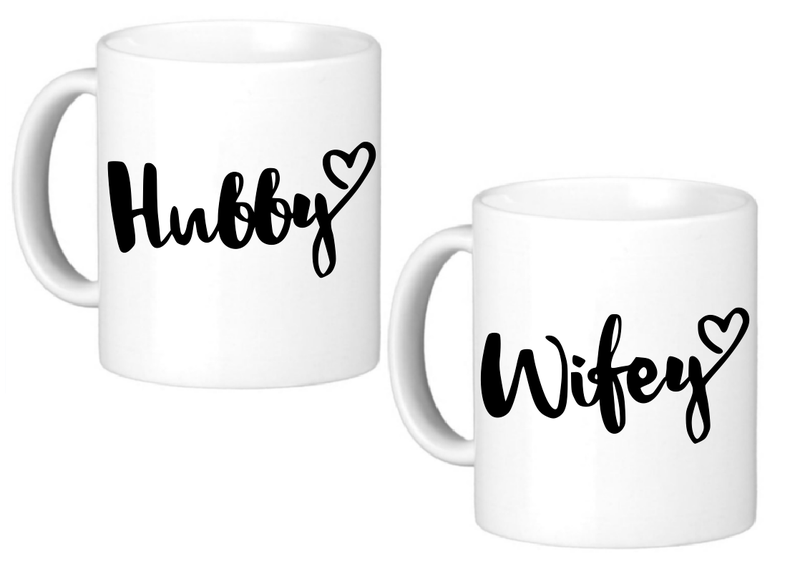Hubby and Wifey Coffee Mug Set: Perfect Pair for Morning Bliss