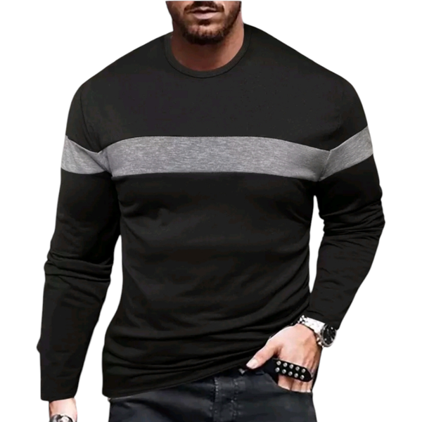 Men's Long Sleeve Top - Striped