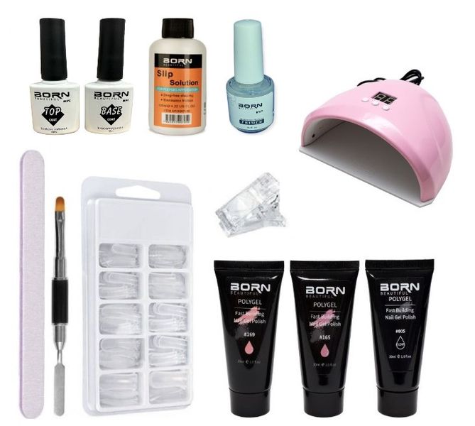 Born Beautiful Polygel Starter Kit - White Lamp