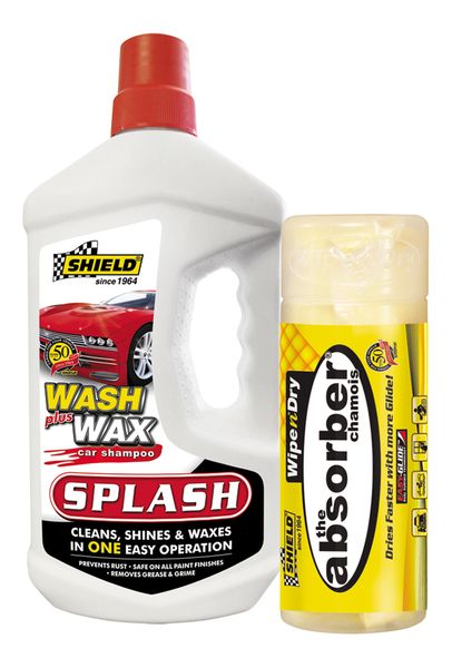 Splash Wash &amp; Wax 1L and Wipe &amp; Dry Chamois