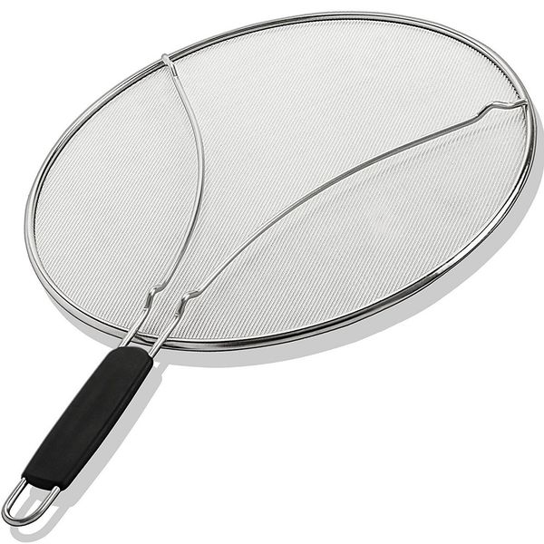 30CM Stainless Steel Fine Mesh Splatter Screen with Resting Feet