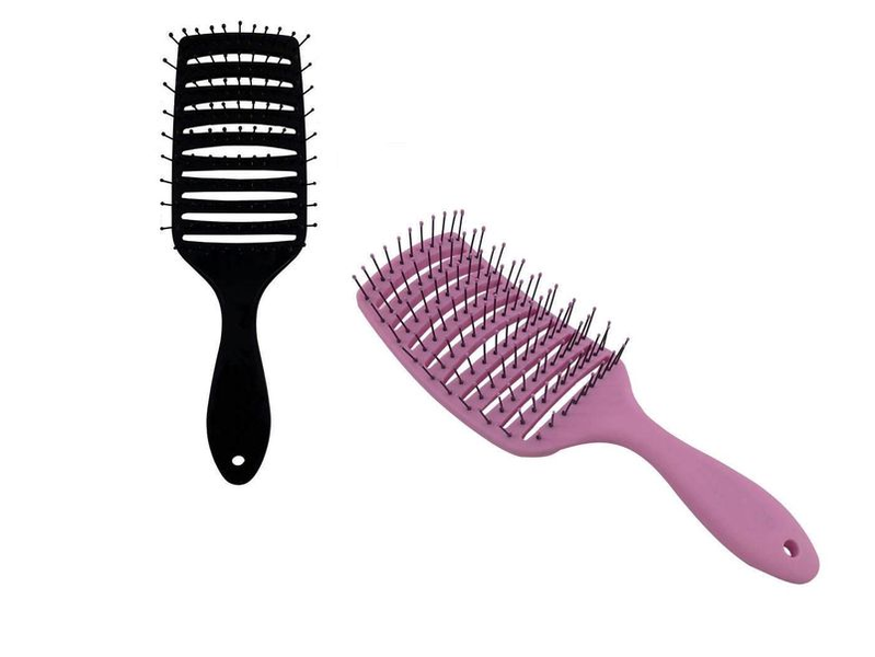 Twisty Detangling Curved Vent Brush Twin-Pack - Pink