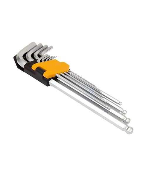 9 Piece Ball Point Extra Long Hex Key Allen Key Set