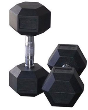 SuperStrength Hexagonal Rubber Coated Dumbbell Set