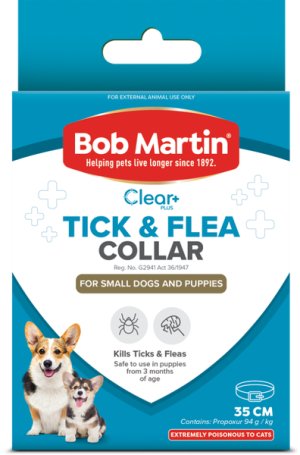 BOB MARTIN Clear+ Tick &amp; Flea Collar for Small Dogs &amp; Puppies