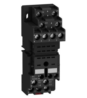 Schnieder, Relay Socket, DIN Rail, 14 Pins, 10 A, 250 VAC, RXM Series