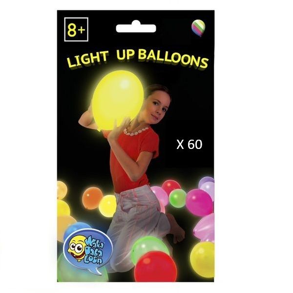 Bulk Pack x 12 LED Light up Party Balloons Pack of 5