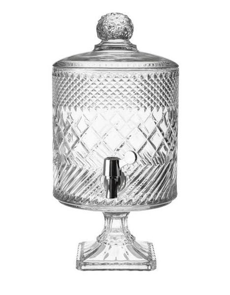 Multi Pattern Crystal Beverage Dispenser With Glass - 4.5L