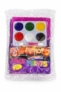 Kids Face Paint Kit - 6 Colour Washable Face Painting Set -Brush-12 Pack