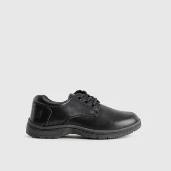 Hush Puppies Loxie Boys Lace Up Black School Shoe