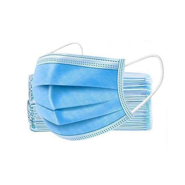 Face Mask - 3Ply Protective Safety Disposable Masks - Pack of 500