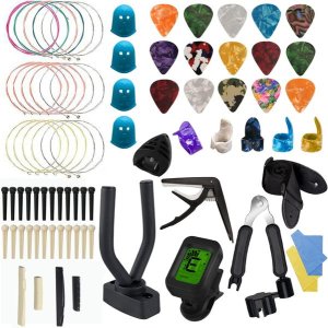 78 Pieces Guitar Accessories with Guitar Tuner with Guitar Tuner and Capo