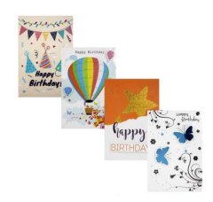 Handmade Birthday Card &amp; Envelope x 4