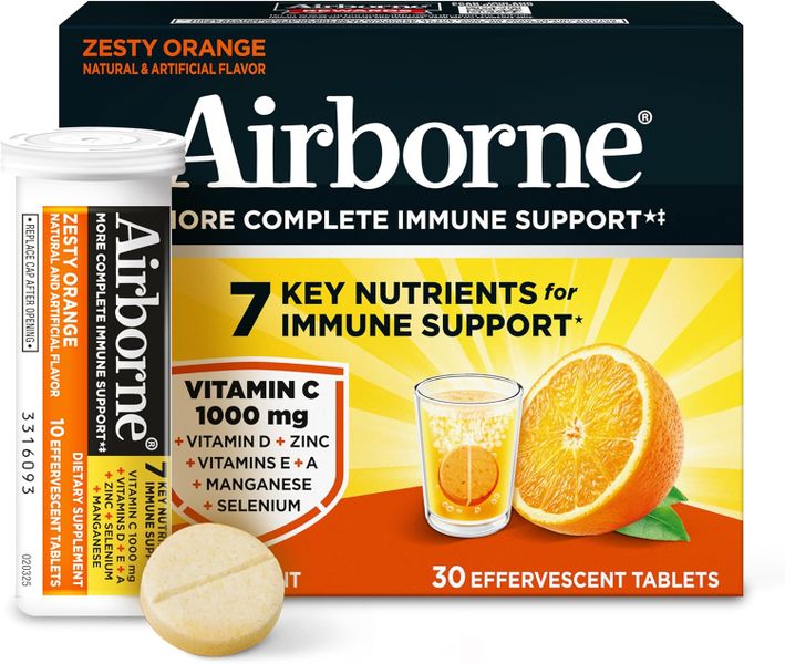 Airborne Complete Immune Support Multivitamin - 30 Servings (Orange Flavor)