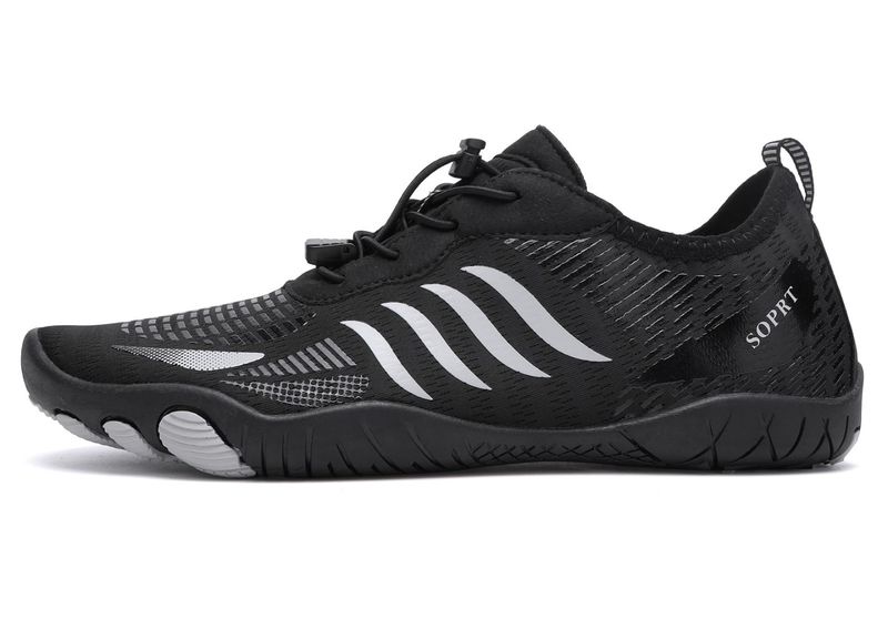 Lightweight Durable Aqua Water Beach Shoes - Black &amp; White