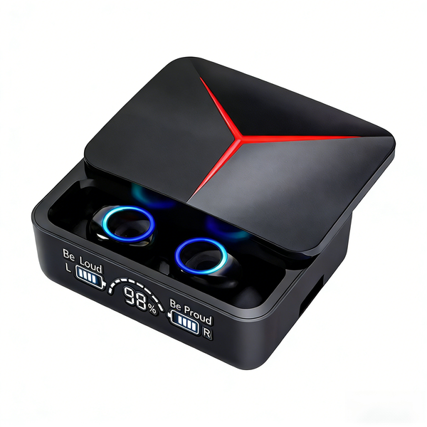 M90 Gaming Wireless Earphones - Low Latency Bluetooth 5.3 Sliding Case