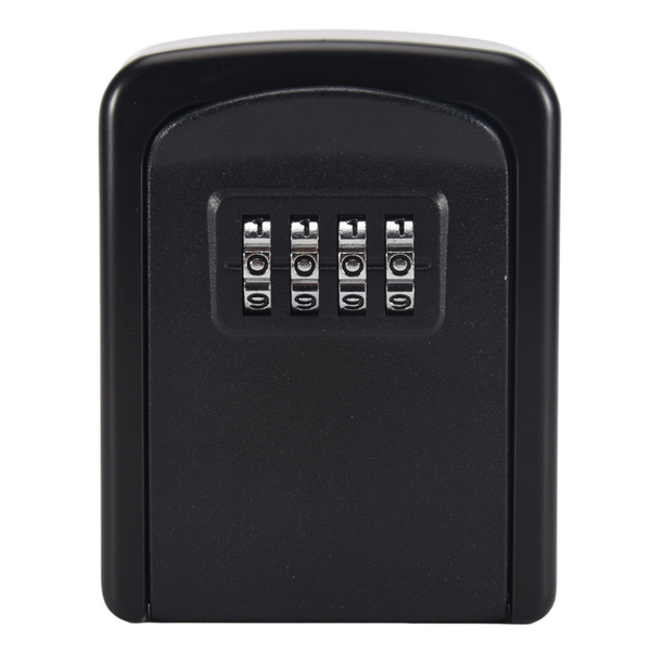 Key Lock Box Wall Mounted 4 Digit Combination Lock Box Black