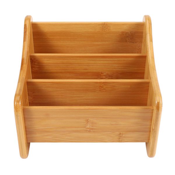 Wood Organizer Bamboo Remote Control Holder Caddy Storage Container