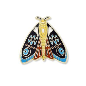 Lily &amp; Rose Enamel Moth with Patterns Brooch