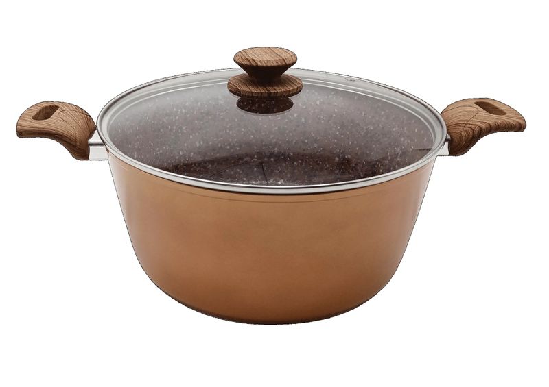 Forged Aluminium Pot with Wooden Handles Durable Heat Distribution
