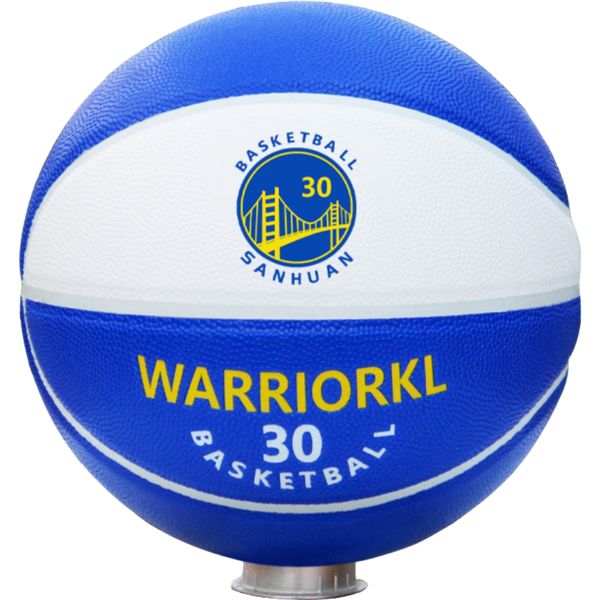 PU Blue and White Golden State 30 Basketball - Size 7