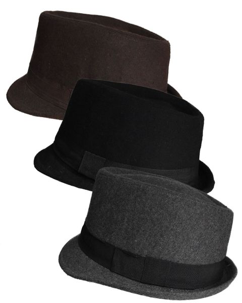 SKA Set of Three Plain Fedora Hats - Winter Combo 6