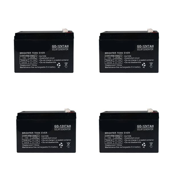 4 Set Of 12V 7AH Battery For Gate Motors Alarms Camera GD-12V7AH