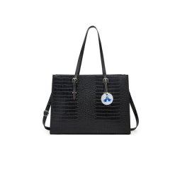 ALANES Large Capacity Laptop Tote Bag for Women - Black