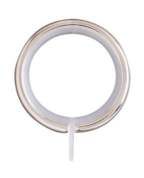 Decor Depot 25mm Steel Curtain Rod Rings - Brushed Silver