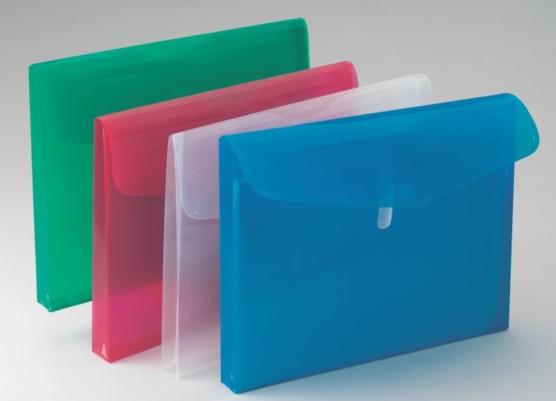 Bantex Polypropylene A4 Expandable Envelopes - Grass Green (Pack of 5)