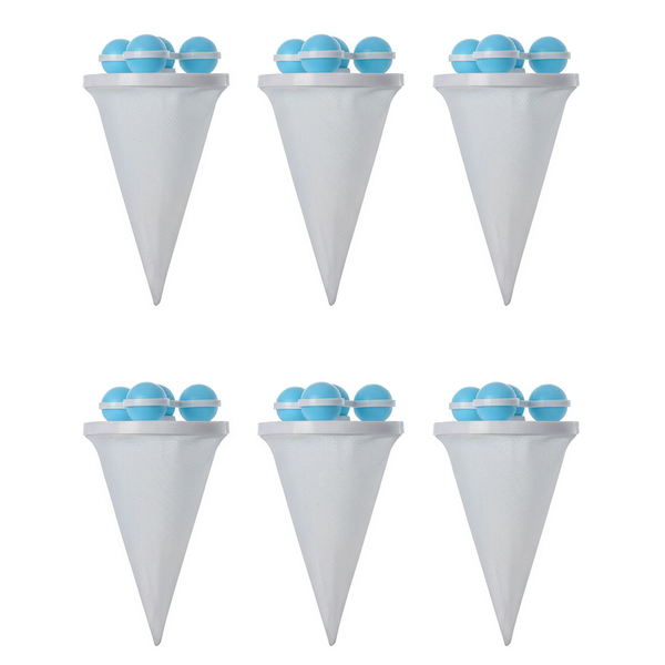 6 Pack Reusable Polyester Washing Machine Filter - Blue