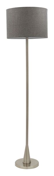 Bright Star Lighting - Floor Standing Lamp With Grey Fabric Shade