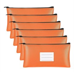 6PC Money Bag with Zipper for Cash Coins Cosmetic Paper Money Tool, B
