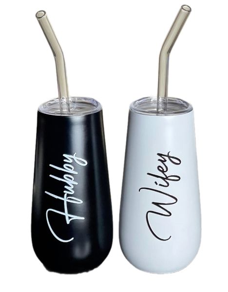 Couples Black and White 150 L Non-Slip Travel Tumbler