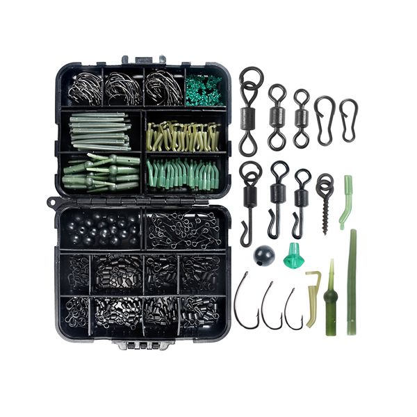 420 Piece Fishing Accessories Anti Tangle Sleeves Hook Fishing Tackle Kit
