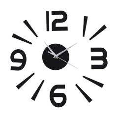 Quartz Wall Clock Acrylic Mirror Sticker Black