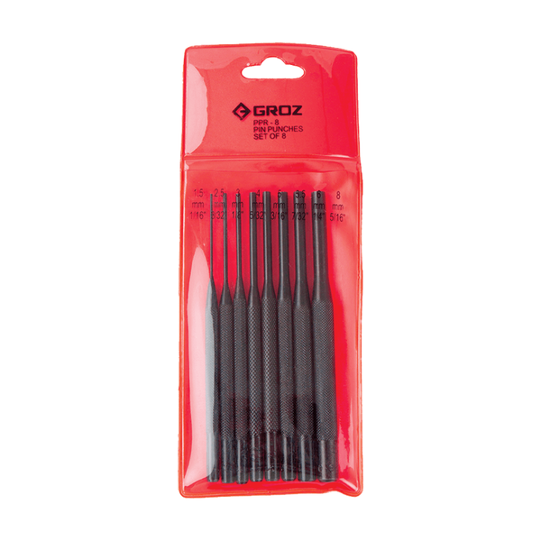 Groz Punch Pin Set L/S 1.5-8Mm Ppr/8Sm