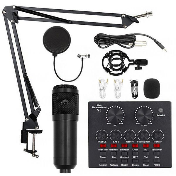 Podcast Equipment Bundle with BM800 Podcast Microphone and V8 Sound Card