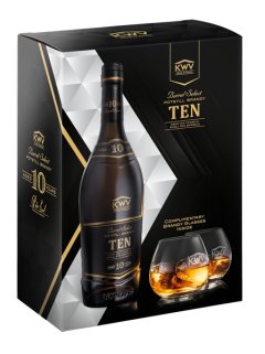 KWV 10 YO Brandy Gift Pack 750ml + 2 Glasses