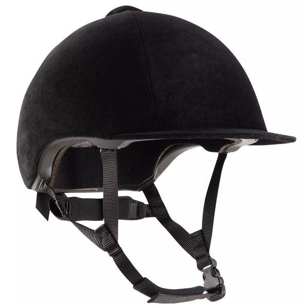 Fouganza Adult/kids' horse riding helmet 140 - black velvet