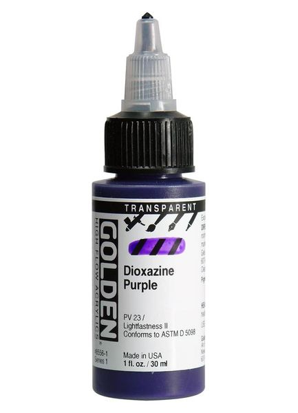 High Flow Acrylics by GOLDEN, 30ml / 1fl.oz - Transparent Dioxazine Purple