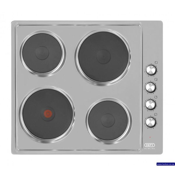 Defy DHD399 60cm Slimline Solid Hob with Control Panel - Silver