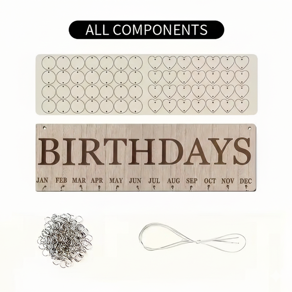 Vintage-Style Family Birthday Tracker &amp; Wall Hanging Calendar Decor