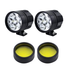 Motorcycle L6X LED Spotlight &amp; Yellow Lens (Set)